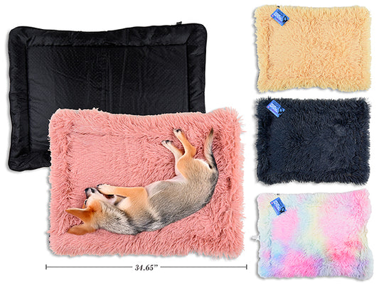 Carton of 6 34.65in x 21.65in Non-Slip Flat Bed / Crate Mat w/ Zipper & Removable Stuffing. 4 Asst.Colours. Cht.