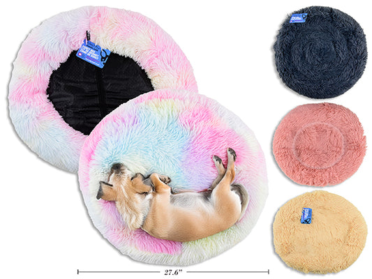 Carton of 6 27.6in x 7.1in Non-Slip Donut Bed w/ Zipper & Removable Stuffing. 4 Asst.Colours. Cht.