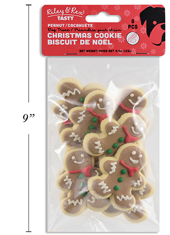 Carton of 24 8pk Christmas Gingerbread Man Cookie Dog Treat. 125g. Peanut Flavour. Pbh.